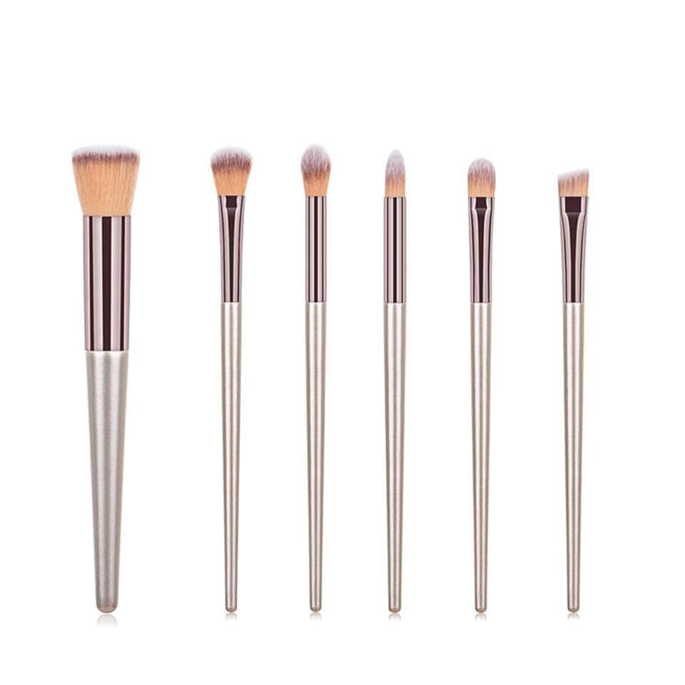 Kosmetyi 10 pçs alta qualidade macio do cabelo punho de madeira pó solto blush fundação escova de olho contorno conjunto de ferramentas maquiagem completa - Imagem 3