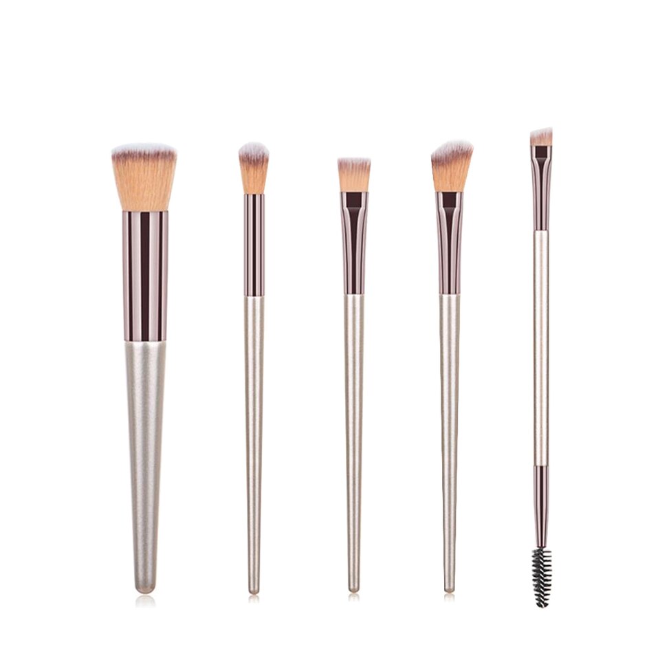 Kosmetyi 10 pçs alta qualidade macio do cabelo punho de madeira pó solto blush fundação escova de olho contorno conjunto de ferramentas maquiagem completa - Imagem 5