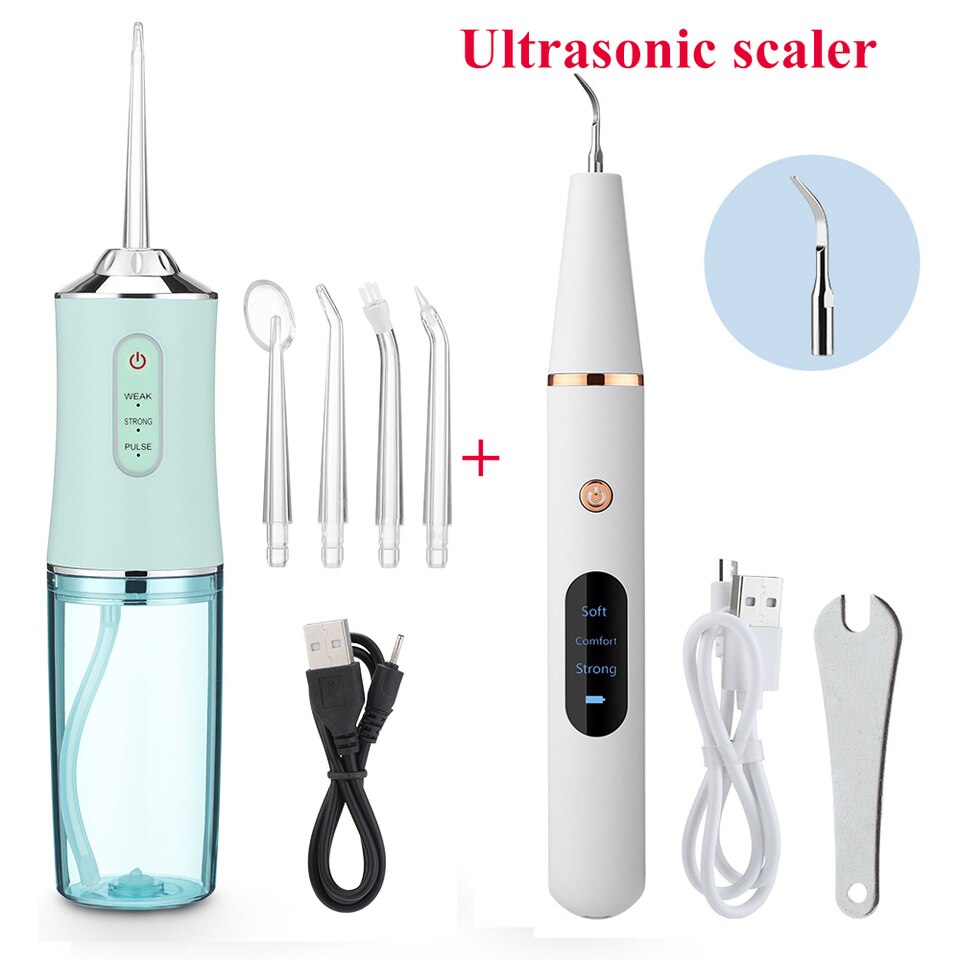 LISM Portable Oral Irrigator Water Flosser Dental Water Jet Tools Pick Cleaning Teeth 350ML 5 Nozzles Mouth Washing MachineFloss - Imagem 4
