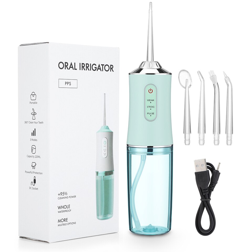 LISM Portable Oral Irrigator Water Flosser Dental Water Jet Tools Pick Cleaning Teeth 350ML 5 Nozzles Mouth Washing MachineFloss - Imagem 3