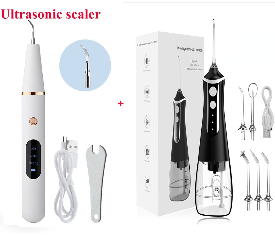 LISM Portable Oral Irrigator Water Flosser Dental Water Jet Tools Pick Cleaning Teeth 350ML 5 Nozzles Mouth Washing MachineFloss - Imagem 2